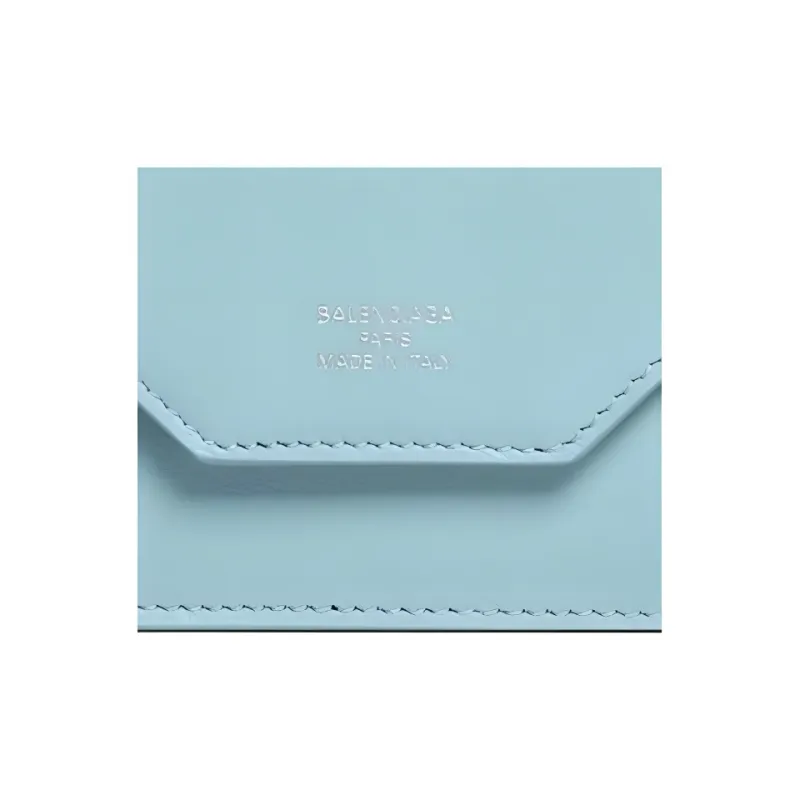 Balenciaga Calfskin Wallet Mini Women's Light Blue-3