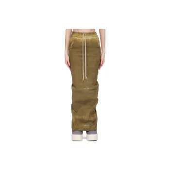 Rick Owens DRKSHDW FW24 Denim Long Skirt Women's Sage Green