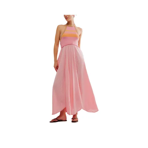 FREE PEOPLE Surf's Up Maxi Dress Sleeveless Dress Women's Flamingo Pink/Flamingo Pink