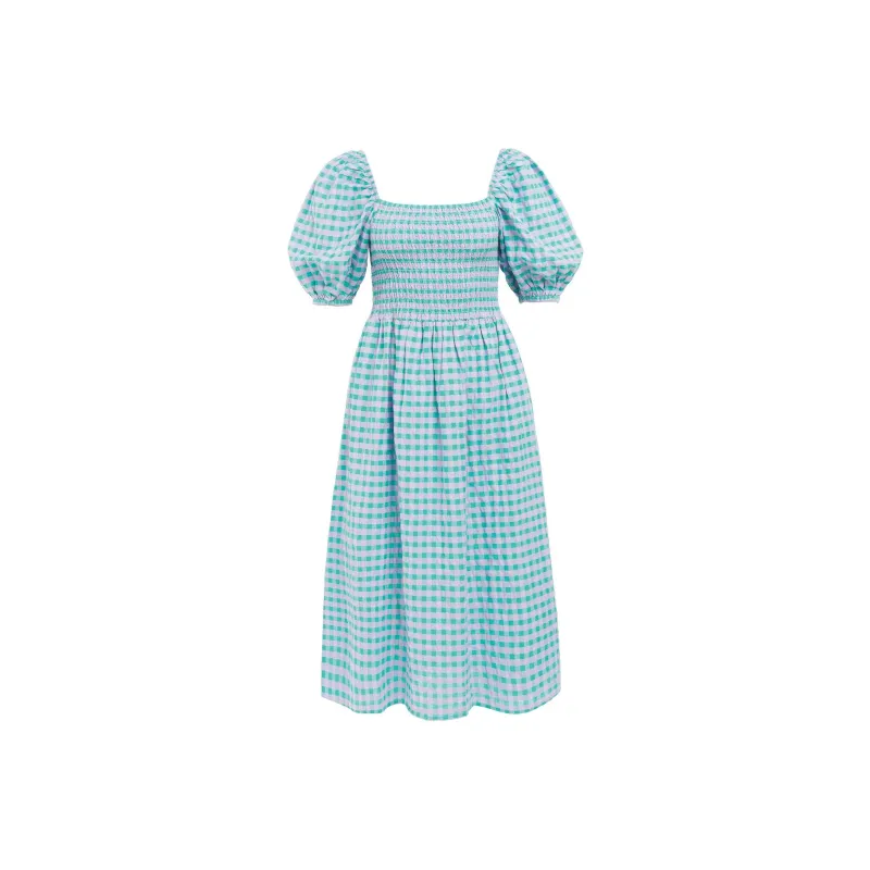 BARBOUR Geranium Midi Dress Short-Sleeved Dresses Women's Blue-0