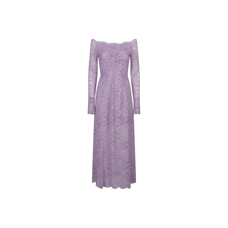 Paco Rabanne Lace Lavender Maxi Dress-0