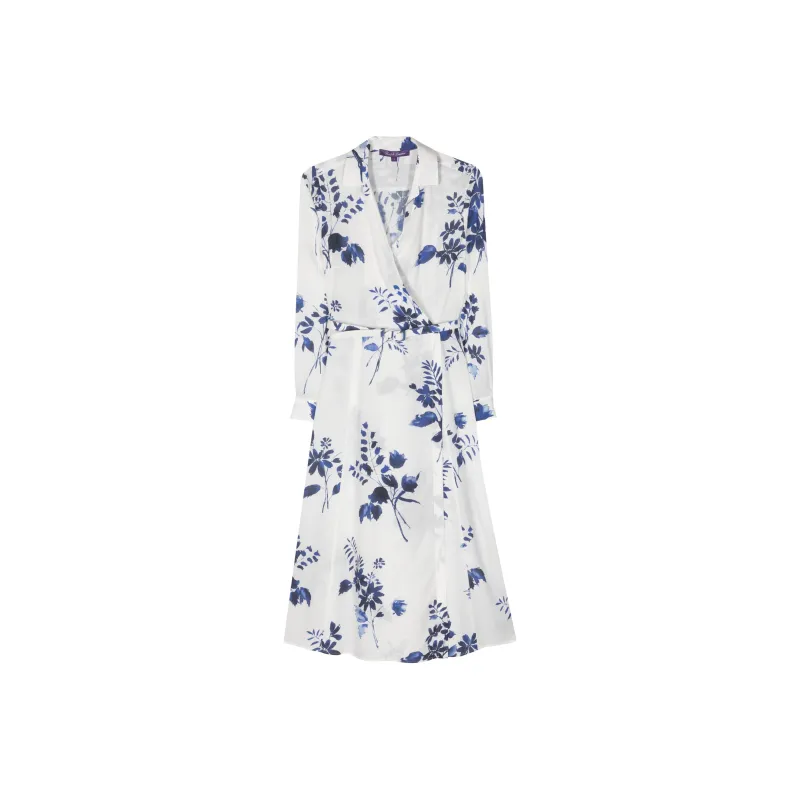 Ralph Lauren Collection Floral Printed Belted Wrap Midi Dress-0