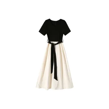 Vine Color Short Sleeved Dress Women's