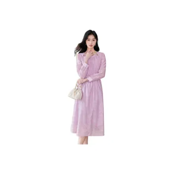 Like The Age Of Water 2025 Long Sleeved Dress Women's Purple