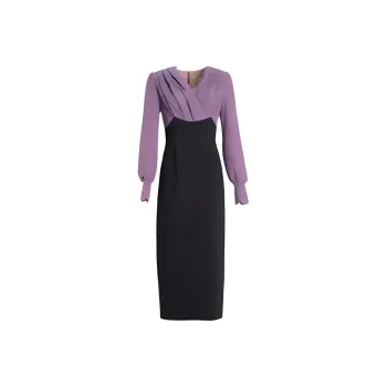 LANSEER Long-Sleeved Dresses Women's Purple