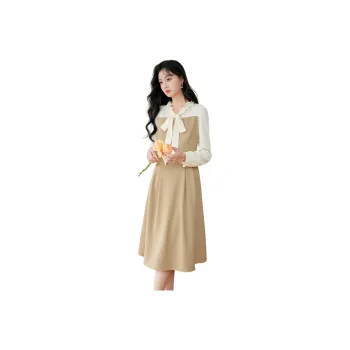Like The Age Of Water Long Sleeved Dresses Women's Yellow
