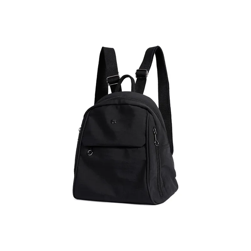 Dubaolu Fabric Backpack Medium Size Women's Black/Light Camel/Gray-2