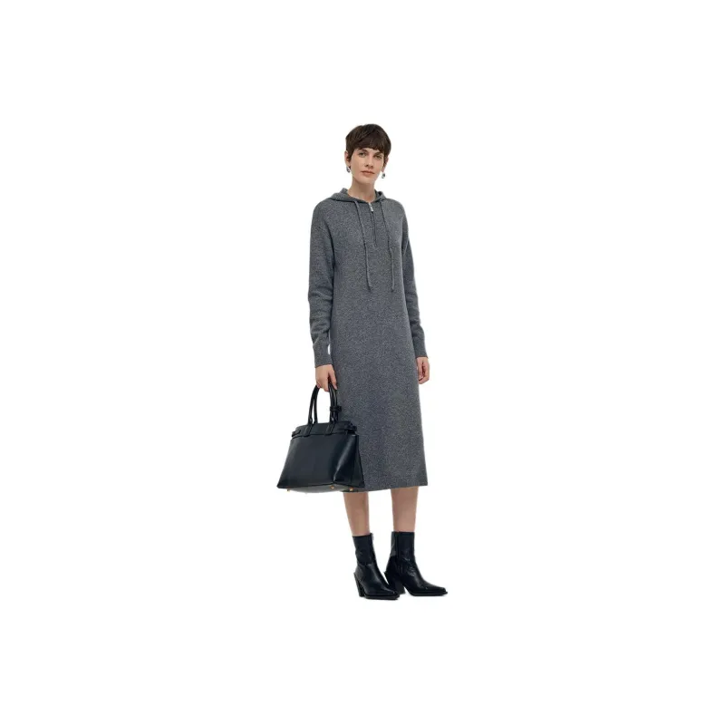 GOELIA Long Sleeved Dress Women's Smoke Gray-0