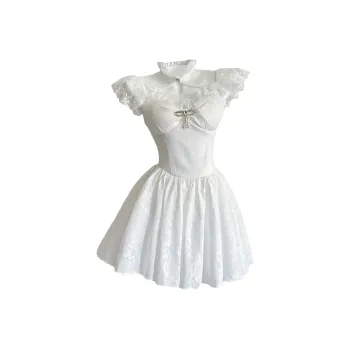 AURORA MUSE Short Sleeved Dress Women's White