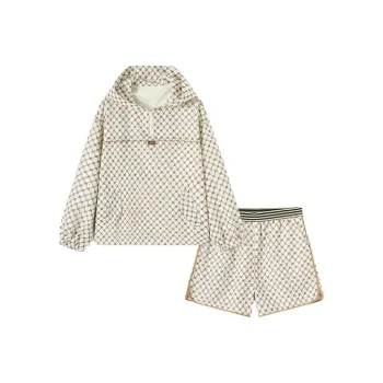 EICHITOO Casual Suit Women's Ecru Pattern