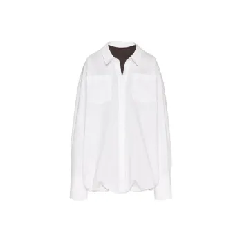Valentino Wide Poplin Shirt 'Bianco/Ebano'