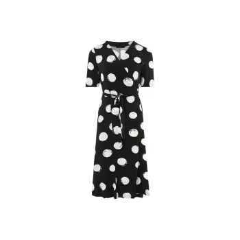 BESIONIA SS25 Short Sleeved Dresses Women's Black Pattern