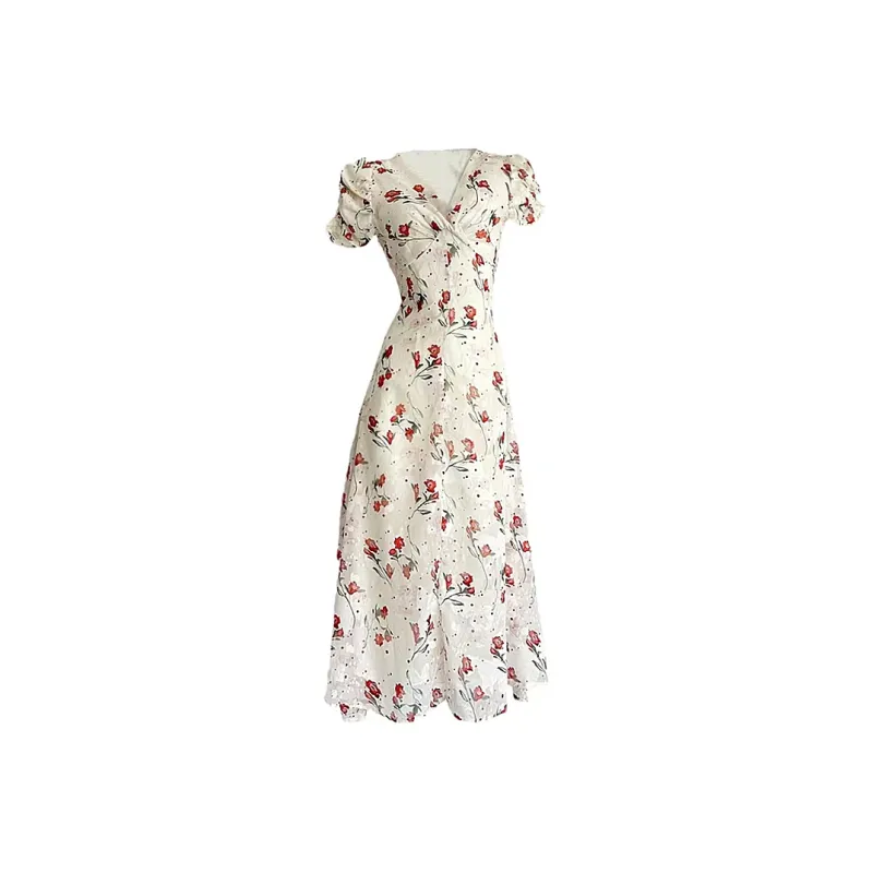 JOSR Short Sleeved Dresses Women's Floral-0