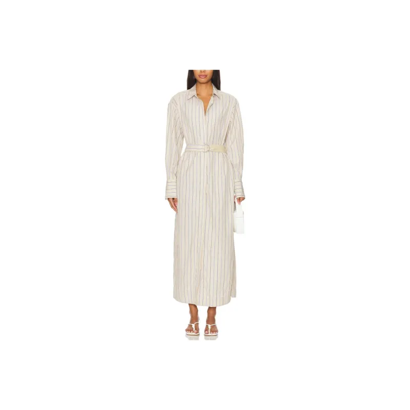 RAG&BONE Striped Belted Midi Dress-0