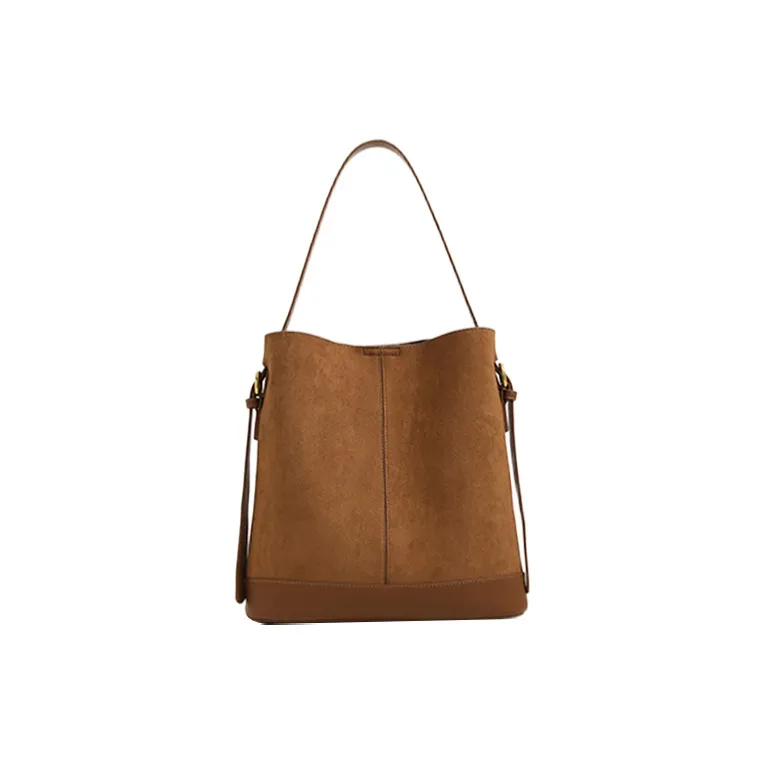 Yalu Polyester Bucket Bag, Shoulder Bag Women's Tea Umber/Honey Brown-0