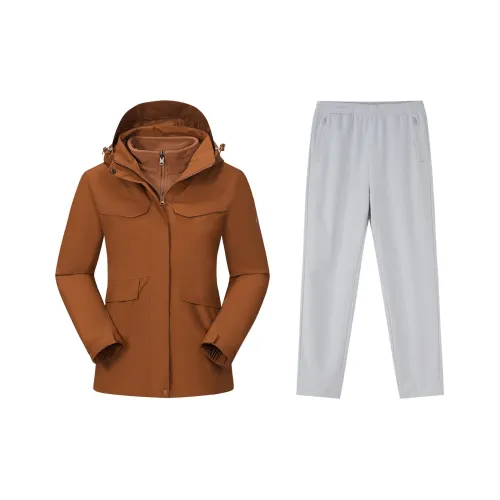 Tectop Casual Suit Women's Two-Piece Set Komorebi Orange/Silver Gray