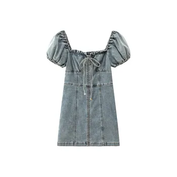 CHUU Short Sleeved Dresses Women's Medium Denim Blue