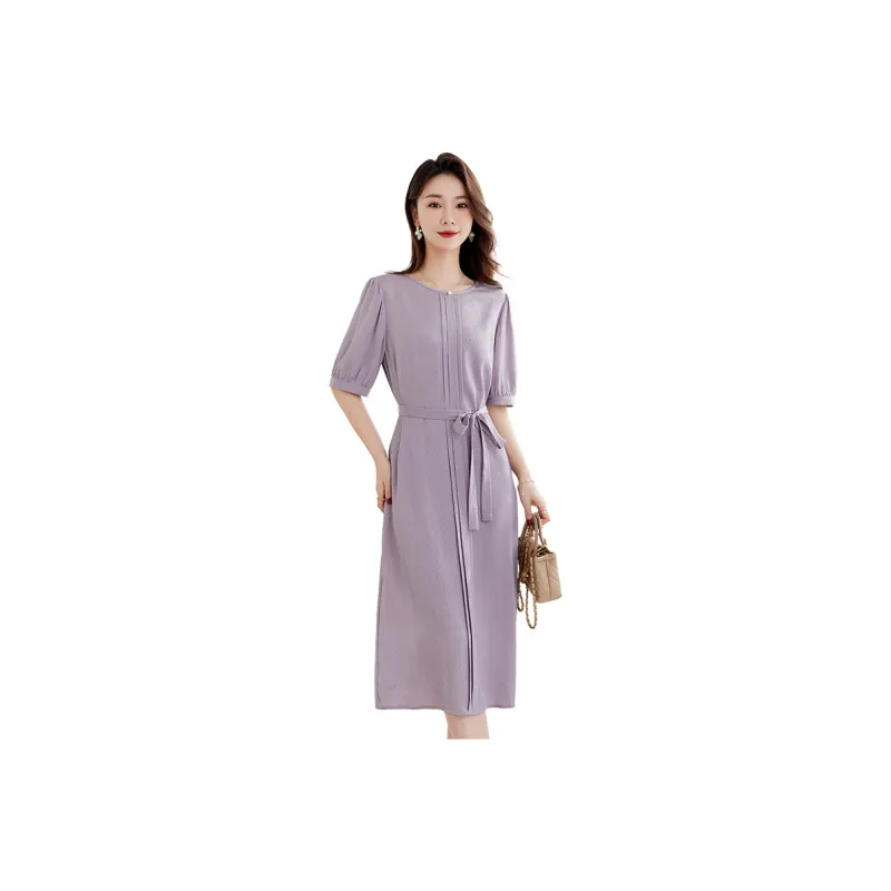 Yi Mengyuan Silk Short Sleeved Dress Women's-6