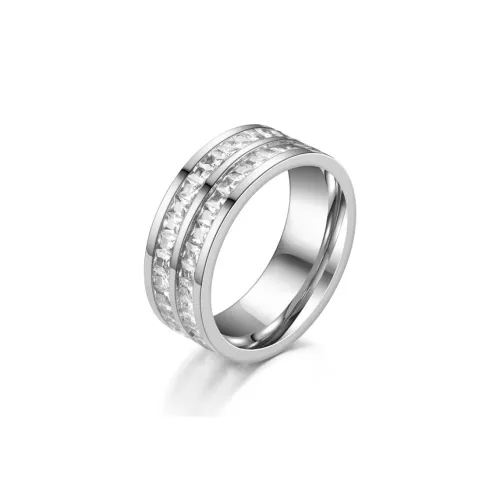 FAIRWHALE Titanium Steel Zircon Rings Unisex