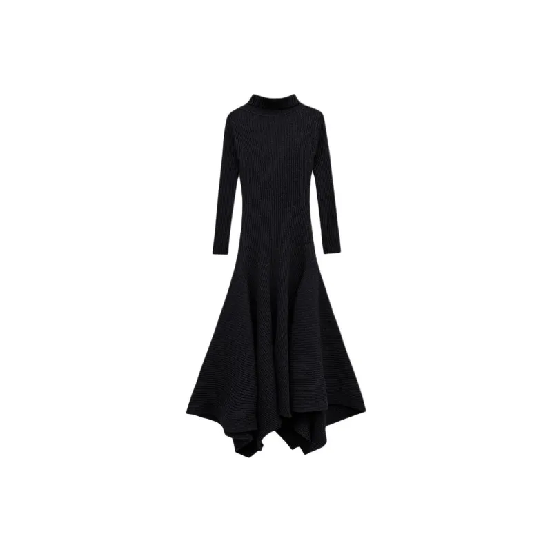 INSUN Long Sleeved Dress Women's Black-0