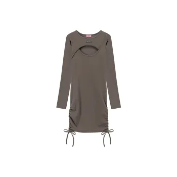 CHUU Long Sleeved Dresses Women's Gray Coffee