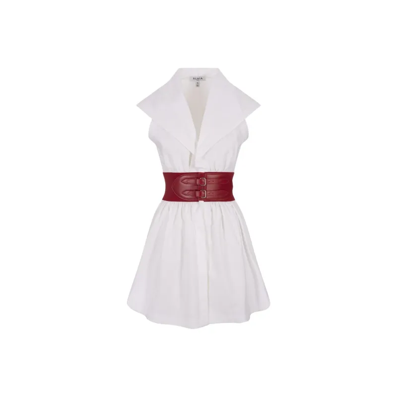 Alaia Sleeveless Dress Women's White-0