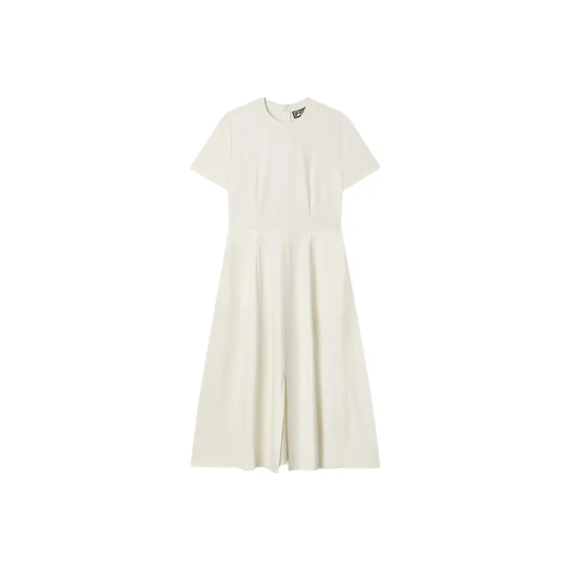 FILA Short-Sleeved Dresses Women's Oat White-0