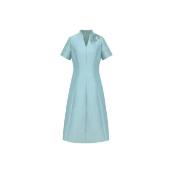 BBLLUUEE Short Sleeved Dress Women's Teal Green