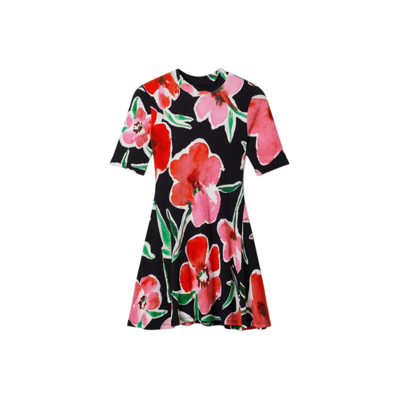 Desigual Short Sleeved Dress Women's Black-0