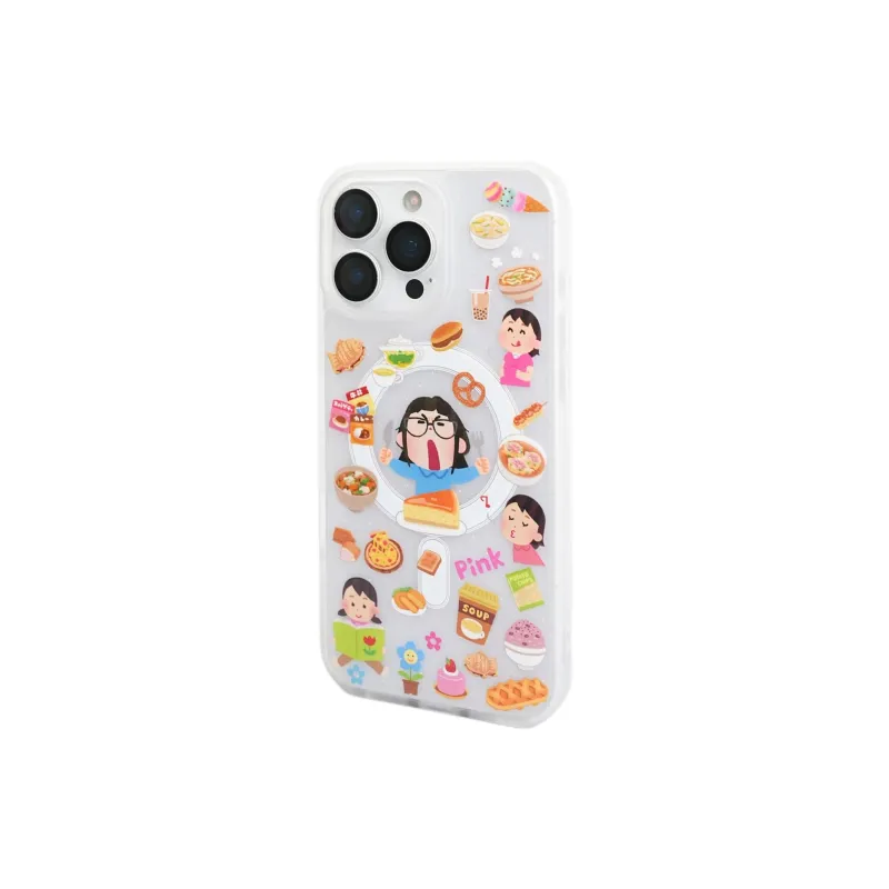 Sopi Acrylic Material Foodie Little Girl Phone Cases Compatible With IPhone 16/15 Pro Max/Apple 13/14 Pro/Max-6