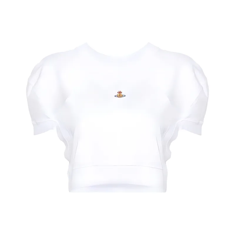 Vivienne Westwood Logo Embroidered Cropped T Shirt-0