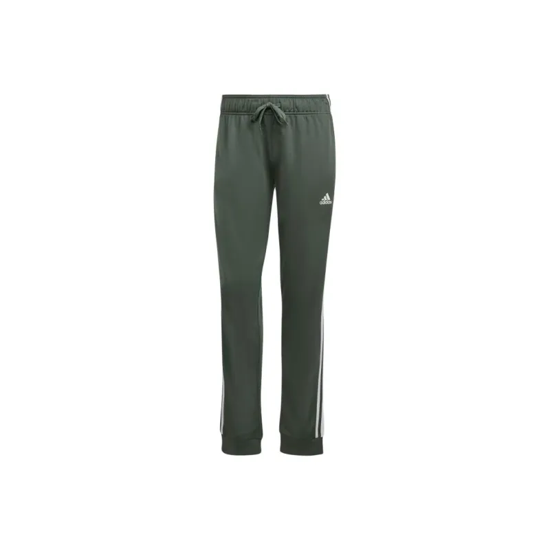 Adidas Essential WARM-UP SLIM TAPERED 3-STRIPES TRACK PANTS Knitted Sports Pants Women's Green-0