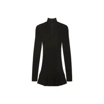 OFF WHITE High neck Pleated Knitted Minidress