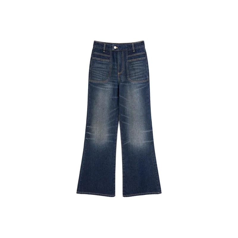 MUNJOUR Jeans Women's Vintage Tile Blue-0