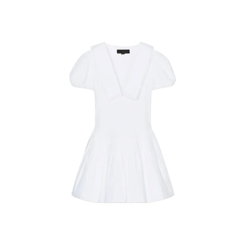 ZARA Short Sleeved Dress Women's White-0