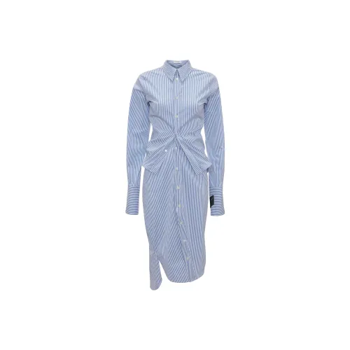 JW Anderson Long Sleeved Striped Layered Shirt Dress