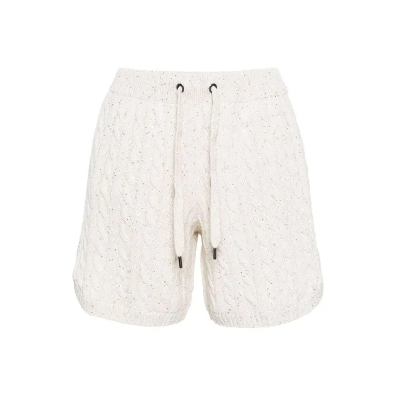 Brunello Cucinelli Sequin Embellished Knit Shorts-0