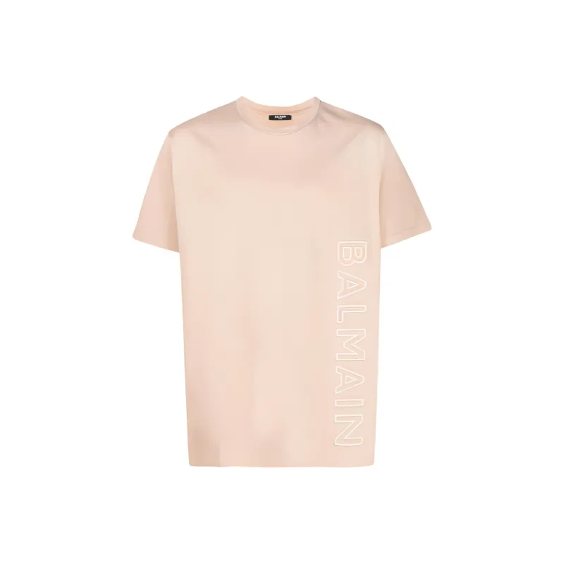 BALMAIN Logo embossed Cotton T shirt-0