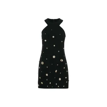 ELIE SAAB Stud-embellished Crepe Mini Dress