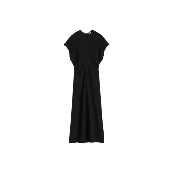 TOTEME Slouch waist Plissé Midi Dress