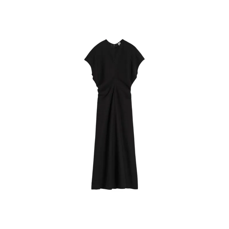 TOTEME Slouch waist Plissé Midi Dress-0