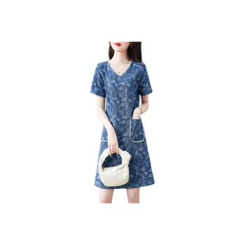 XWI Short Sleeved Dress Women's Denim Blue