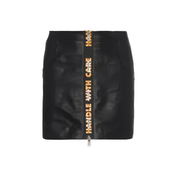 HERON PRESTON Leather Short Skirts Women's Black