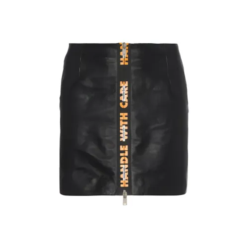 HERON PRESTON Leather Short Skirts Women's Black