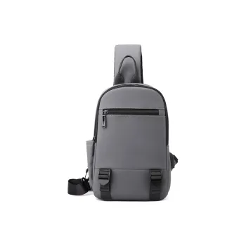 H YXIANG Oxford Crossbody Bag, Sling Bag Men's Gray/Black