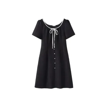 PAIN OR PLEASURE Short Sleeved Dresses Women's Black