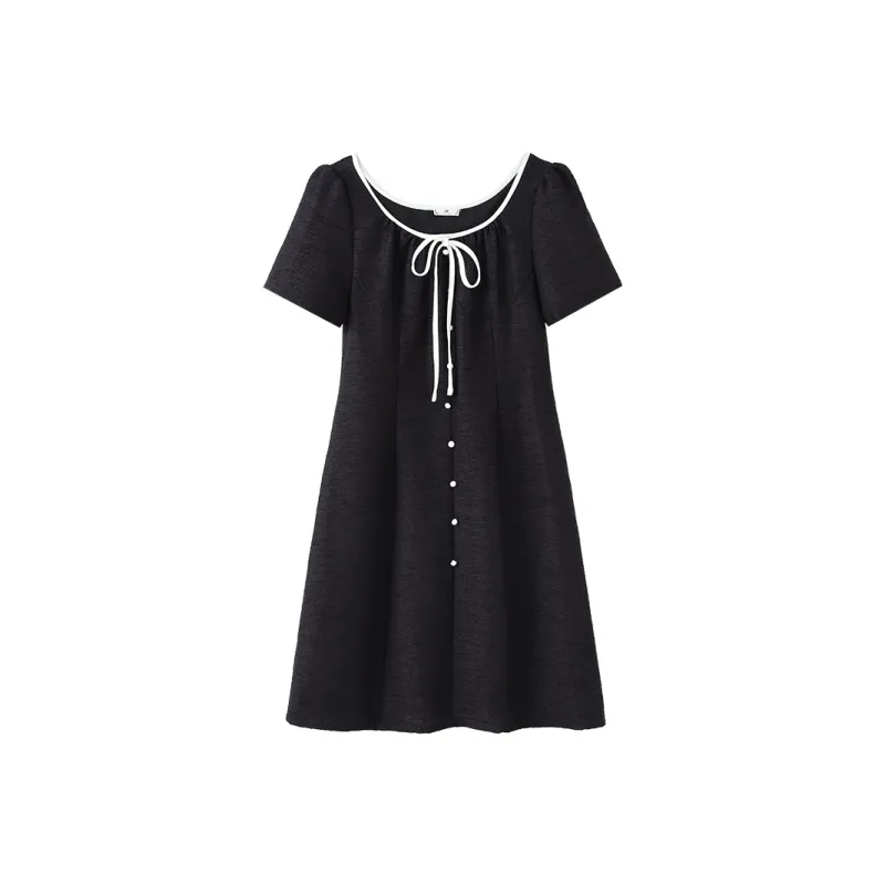 PAIN OR PLEASURE Short Sleeved Dresses Women's Black-0
