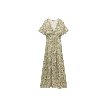 ZARA Short-Sleeved Dresses Women's Green