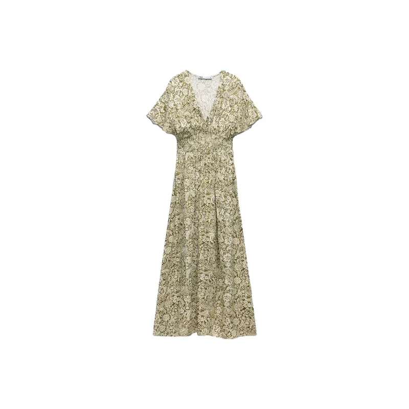 ZARA Short-Sleeved Dresses Women's Green-0