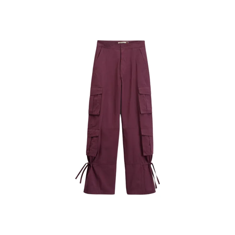ZARA Cargo Pants Women's Eggplant Purple-0